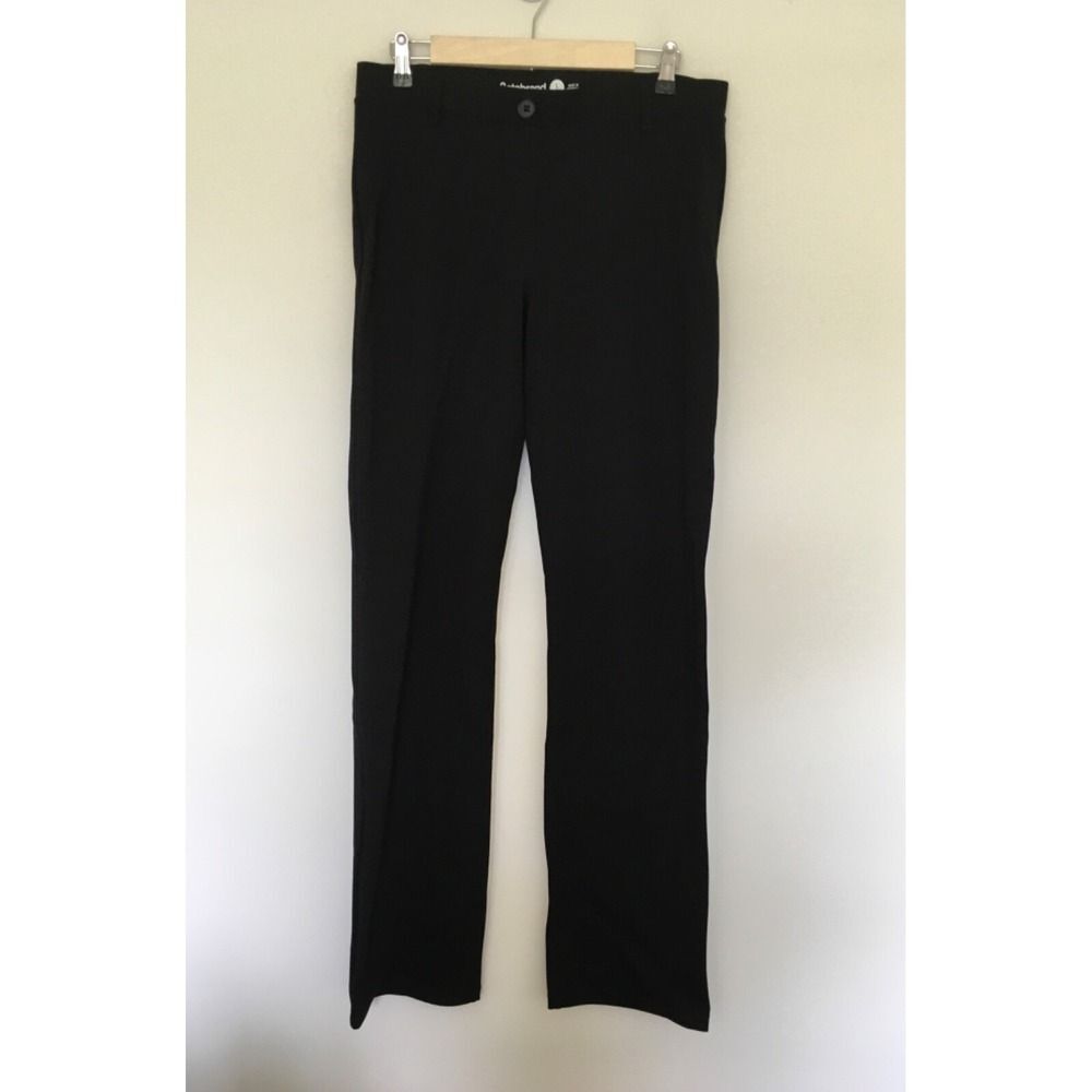 Betabrand Sz L Long Black Ponte Straight Leg Classic Dress Pant Yoga Pants EUC